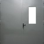 фото Дверь противопожарная металлическая EI-60 двустворчатая с остеклением