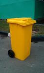 фото Контейнер мусорный бак желтый 120л на колесах