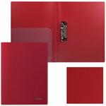 фото Папка с боковым металлическим прижимом и внутренним карманом BRAUBERG (БРАУБЕРГ) "Диагональ", темно-красная, до 100 листов, 0,6 мм