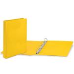 фото Папка на 4 кольцах BRAUBERG (БРАУБЕРГ), картон/ПВХ, с передним прозрачным карманом, 50 мм, желтая, до 300 листов