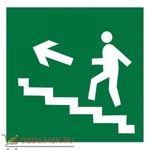 фото Знак E16 Направление к эвакуационному выходу по лестнице вверх (левосторонний) ГОСТ 12.4.026-2015 (Пластик 200 х 200)