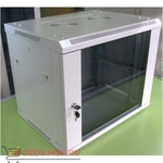 фото Шкаф телекоммуникационный настенный 15U (600×600х769) дверь стекло, цвет-серый