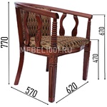 Фото №3 Деревянное чайное кресло В-5, в гостиную, спальню, на кухню или в столовую зону