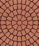 фото Тротуарная плитка Выбор Классико Стандарт Оранжевая 60 мм 3 камня круговая