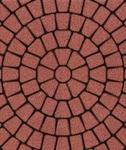 фото Тротуарная плитка Выбор Классико Гранит 60 мм 3 камня круговая Красная