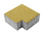 фото Тротуарная плитка Берит Квадрат без четверти Желтая 200х150х80 на сером цементе