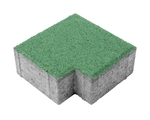 фото Тротуарная плитка Берит Квадрат без четверти Зеленая 200х150х80 на сером цементе