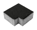 фото Тротуарная плитка Берит Квадрат без четверти Черная 200х150х80 на сером цементе