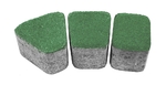 фото Тротуарная плитка Берит Комплект Готика Зеленая 121х115х80, 103х115х80, 86х115х80 на сером цементе