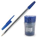 фото Ручка шариковая СТАММ "Оптима", корпус прозрачный, толщина письма 1 мм, синяя