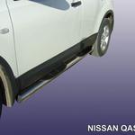 фото Slitkoff Защита порогов d76 с проступями Nissan Qashqai 2007