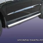 фото Slitkoff Защита порогов d76 труба Hyundai Santa Fe 2010