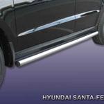 фото Slitkoff Защита порогов d57 труба Hyundai Santa Fe 2010