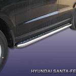 фото Slitkoff Защита порогов d57 с листом Hyundai Santa Fe 2010