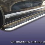 фото Slitkoff Защита порогов d57 с листом усиленная Volkswagen Touareg 2010