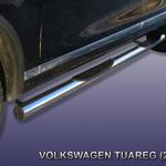 фото Slitkoff Защита порогов d76 c проступями Volkswagen Touareg 2010