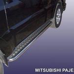 фото Slitkoff Защита порогов d57 с листом Mitsubishi Pajero 4