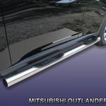фото Slitkoff Защита порогов d76 с проступями Mitsubishi Outlander 2013