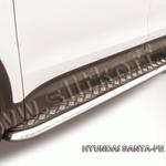 фото Slitkoff Защита порогов d57 с листом усиленная Hyundai Santa Fe 2012