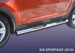 фото Slitkoff Защита порогов d76 с проступями Kia Sportage 2010