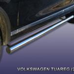 фото Slitkoff Защита порогов d76 труба Volkswagen Touareg 2010