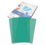 фото Обложки для переплета GBC (ДжиБиСи), комплект 100 шт., PVC Transparent, A4, пластиковые, 180 мкм, прозрачно-зеленые