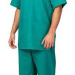 фото Комплект мужской хирурга цв. зеленый/куртка, брюки, головной убор