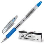 фото Ручка шариковая ZEBRA "Z-1", корпус прозрачный, толщина письма 0,7 мм, резиновый держатель, синяя