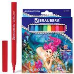 фото Фломастеры BRAUBERG (БРАУБЕРГ) "Морские легенды", 12 цветов, вентилируемый колпачок, картонная упаковка с блестками