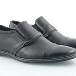 фото Кожаные черные мужские туфли на резинках T-12ч
