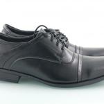 фото Кожаные черные мужские туфли на шнуровке М-3