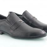 Фото №2 Кожаные черные мужские туфли на резинках декор М-5
