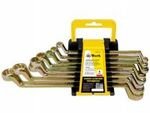 фото Набор накидных ключей, 6 шт., 6 - 19 мм, двухсторонние, углеродистая сталь, желтое цинковое покрытие
