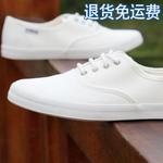 фото Корейская пара женский досуг белый холст обувь мужская обувь Мужская дышащая обувь тенденция линии небольшие белые туфли
