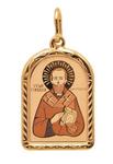фото Золотая иконка с ликом святого Геннадия 04-122з