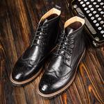 фото Увеличение мужской yinglunbuluoke кожаные мужские Ботинки мужские сапоги заостренный отрезока высокий бизнес Мартин сапоги обувь