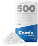 фото Цемент белый CEMIX М-500 Д-0 (40 кг)