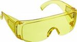 фото Защитные жёлтые очки DEXX широкая монолинза с дополнительной боковой защитой и вентиляцией, открытого типа