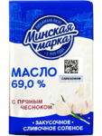 Фото №2 Масло сливочное Минская марка закусочное соленое пряный чеснок 69% 180г фольга
