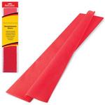 фото Цветная бумага крепированная BRAUBERG (БРАУБЕРГ), стандарт, растяжение до 65%, 25 г/м2, европодвес, красная, 50х200 см