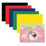 фото Цветная бумага, А5, бархатная, 5 листов, 5 цветов, HATBER, "Пушистики" (MYRNA), 165х220 мм