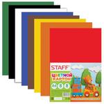 фото Цветной картон, А4, 8 листов, 8 цветов, STAFF, 200х283 мм