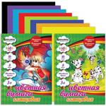 фото Цветная бумага, А4, мелованная, 16 листов, 8 цветов, BRAUBERG (БРАУБЕРГ) "Kids series", 200х280 мм, 2 вида