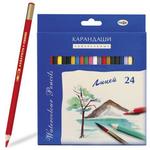 фото Карандаши цветные акварельные ГАММА "Лицей", 24 цвета, картонная упаковка с европодвесом