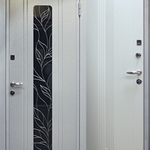 фото Стальная дверь с двумя декоративными панелями