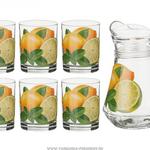 фото Набор для сока лимоны 7 пр.:кувшин+6 стаканов 1450/210 мл.