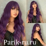 фото Длинный фиолетовый парик LC6052-1