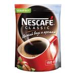 фото Кофе растворимый NESCAFE (Нескафе) "Classic", гранулированный, 150 г, мягкая упаковка
