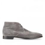 фото CORSOCOMO Замшевые ботинки-чукка каменно-серого цвета с мехом