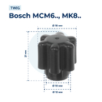 Фото №3 Муфта мотора для кухонных комбайнов Bosch 635375